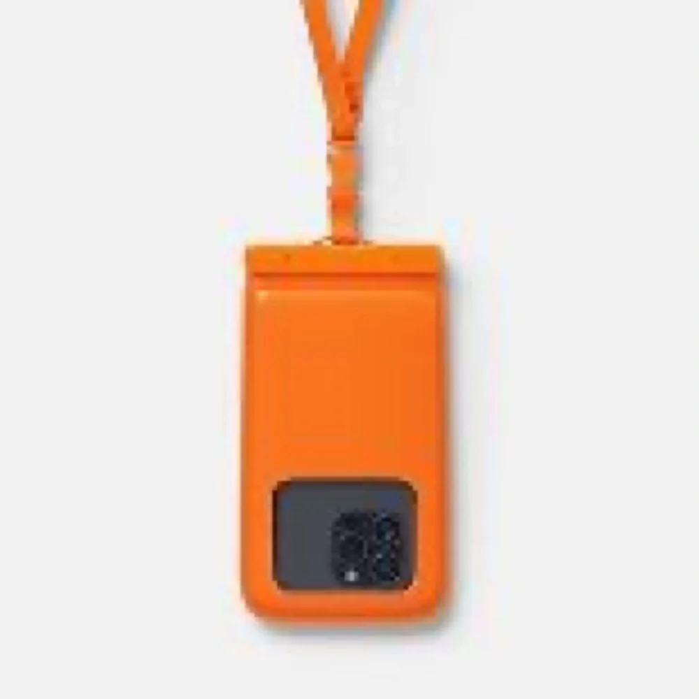 Orange - Waterproof Phone Pouch Fits Smartphones 6.7
